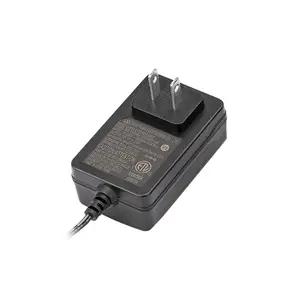 Adaptador de tomada dc preto e branco, tomada tipo de parede 7.5w 39w 5v 1.5a 15v 2.6a ac dc com certificação etl fcc