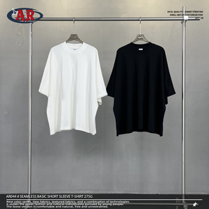 Áo thun tay ngắn trơn màu cơ bản, chất liệu 100% cotton, kiểu dáng ôm sát vai, không đường may, ODM/OEM 275g - Product Image 5