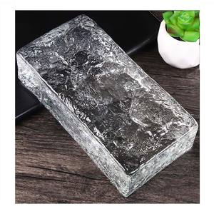 Brique de verre thermofusible cristal de glace texturé briques de verre clair cloison/comptoir de bar/mur rideau briques de verre de construction ignifuges - Product Image 1