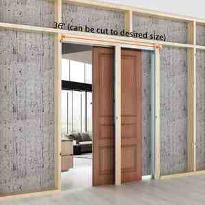 Kit de quincaillerie pour porte coulissante invisible WEKIS, système de fermeture douce, accessoires pour porte de grange en aluminium et acier, pour application en chambre à coucher - Product Image 3