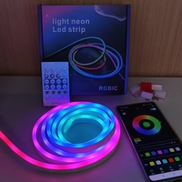 5V USB 10M ROLL Neon Lights RGBICW pour bricolage personnalisé Neon Strip Lights Chambre et mur IP67 Music Sync APP Control Led Rope Lights