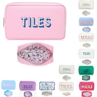 Sac de rangement de luxe multi-couleurs pour Mahjong, pliable, en toile, grande capacité, pour tuiles de Mahjong, étui de transport, trousse de maquillage