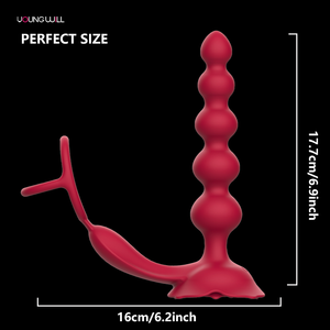 Anillo para Pene Multifunción <span class=keywords><strong>2</strong></span> en 1 con Masajeador de Próstata y Modos de Vibración, Juguetes Sexuales de Silicona Elástica - Product Image 5