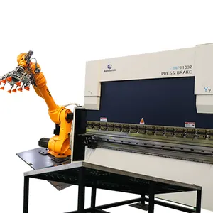 Automated Wc67k-100/4000 Robot 5 Axis Pad Bend, Steel Sheet Safety Laser Press Brake Machine