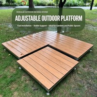 Système de terrasse en WPC à hauteur réglable, pieds de support en acier inoxydable 304, plateforme modulaire à emboîtement pour extérieur, jardin, piscine, balcon
