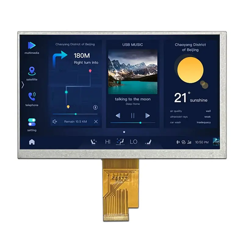 1024x600 Resolution 7 Inch IPS LCD Touch Screen Display with LVDS Interface