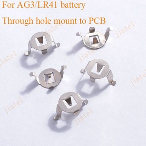 <span class=keywords><strong>Contact</strong></span> de batterie en métal / cage de batterie AG13 LR44 à montage traversant personnalisé, 1,5 V, ROHS CE, profil bas, JIATEL - Product Image 5