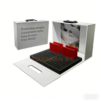 Nouvelle conception de présentoir portable pour carrelage en céramique, boîte d'échantillons, présentoir en verre pour pierres