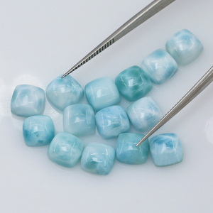 <span class=keywords><strong>Larimar</strong></span> naturale <span class=keywords><strong>pietra</strong></span> sciolta-quadrato/paffuto quadrato 8x8mm Cabochon, colore brillante e chiaro modello di tartaruga - Product Image 2