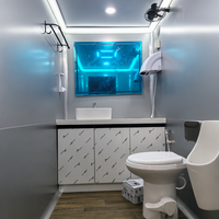 Toilettes mobiles d'extérieur au design chinois moderne, 2, 3 ou 4 postes, structure en acier portable avec panneaux sandwich