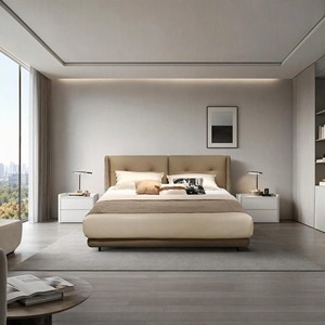 French Style Soft <b>Bed</b> with Solid <b>Pine</b> Wood <b>Frame</b> Modern Design King/Full Size for Master Bedroom - Product Image 3