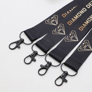 Cordones Personalizados de Poliéster para Sublimación con Cierre de Langosta Negro, Cordones de Moda para Tarjetas de Identificación de Marca - Product Image 2