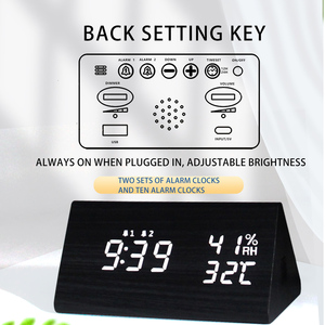 Reloj <span class=keywords><strong>Despertador</strong></span> Digital Inteligente con 3 Configuraciones, Múltiples Tonos de Llamada, Brillo Ajustable, Humedad, Temperatura, para Oficina - Product Image 3