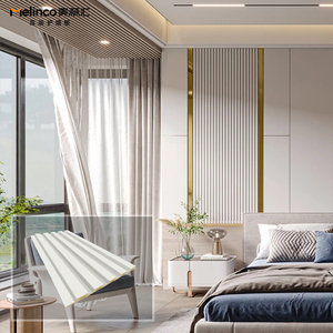Melinco WPC listón decoración Interior paneles de pared estriados lujo Pvc cubierto interior 3D revestimiento de pared fibra de bambú arte persiana - Product Image 4