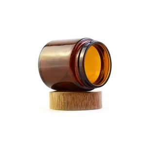 Lightproof UV ışınları önlemek Amber cam kavanoz 2oz ceviz cam kavanoz kuru çiçek konteyner CR kap çocuk dayanıklı