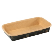 Vente en gros d'usine, boîte carrée en papier kraft brun Momiji 100% recyclé SM7-1101, plateau à sushi, emballage alimentaire compatible micro-ondes
