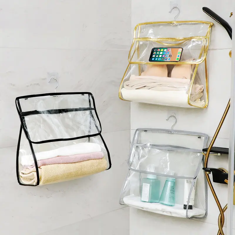 Transparente Toiletten artikel Badezimmer Wasserdichte Hänge tasche Aufbewahrung tasche Toiletten kleidung Wandbehang Tasche