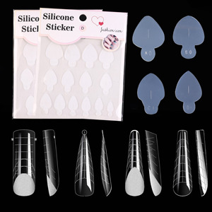 14 pièces/feuille, tampons en <span class=keywords><strong>silicone</strong></span> réutilisables pour la <span class=keywords><strong>manucure</strong></span>, autocollants pour moules à ongles et extensions de gel - Product Image 2