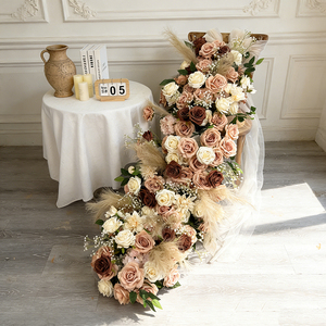 Camino de Flores Artificiales de Seda de Alta Calidad, Estilo Moderno, Personalizado, Realista, Decoración para Bodas y Eventos - Product Image 1