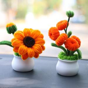 Macetas <span class=keywords><strong>de</strong></span> <span class=keywords><strong>Flores</strong></span> Artificiales Hechas a Mano con Limpiapipas Jarrey, Mini Plantas en Maceta para Decoración <span class=keywords><strong>de</strong></span> Escritorio <span class=keywords><strong>de</strong></span> Coche, Adorno <span class=keywords><strong>de</strong></span> Regalo, Mini Bonsái - Product Image 3