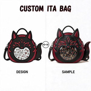 Custom Ita <b>Bag</b> PU <b>Leather</b> Cartoon Fox Design Transparent Window Cross Body Flap Closure Women's <b>Messenger</b> <b>Bag</b> - Product Image 1