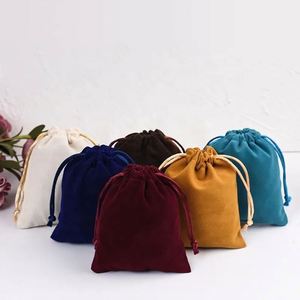 Ulikeke Custom Logo Velvet Flannel <b>Drawstring</b> Pouch Wholesale Jewelry Gift Bag with Daily Usage Customized for Individual Needs - Product Image 2