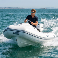 Bateau semi-rigide de luxe 3,6 m (12 pieds) en Hypalon PVC avec coque en fibre de verre, siège de type jet ski, yacht de sport, bateau d'appoint rapide, certifié CE, pour la location