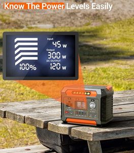 Station d'alimentation portable haute capacité 300W, générateur solaire pour ordinateur portable, système d'alimentation par batterie, camping, utilisation en voiture - Product Image 5