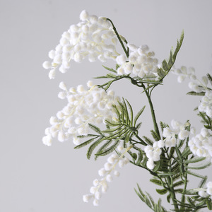 K161 Yboland Fleurs artificielles en acacia, Mimosa jaune, Branche de cerisier, Décoration florale pour mariage et cadeau de la Fête <span class=keywords><strong>des</strong></span> Femmes - Product Image 3