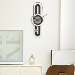 Wozoom Wall <b>Clock</b> Geometric Single Face <b>Battery</b> Powered Living Room Home Decor - Product Image 2