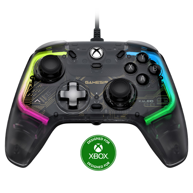 New GameSir Kaleid K1 Hall Effect Custom Lighting XBOX Transparent RGB Wired Game Controller for for Xbox Series X|S Xbox One
