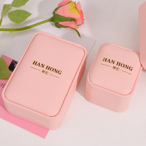 Factory Handmade Cajas Regalo Joyera Custom logo Screen Printing Necklace Bracelet Ring <strong>Pink</strong> PU Leather <strong>Jewelry</strong> <strong>Box</strong> Packaging - Product Image 6