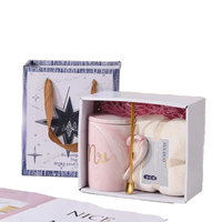 Coffret Cadeau Promotionnel Saint-Valentin, Remise de Diplôme, Mariage, Noël, Pâques, Anniversaire pour Demoiselles d'honneur et Invités - Tasses en Céramique, Soie