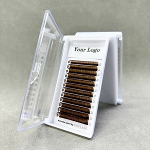 ESSI LASH 0.03 0.05 0.07 <span class=keywords><strong>J</strong></span> B C CC <span class=keywords><strong>D</strong></span> DD L LC LD <span class=keywords><strong>M</strong></span> LU Curl 5-25mm Marrón Volumen Cachemira Extensiones de Pestañas Proveedores Mayoristas - Product Image 3