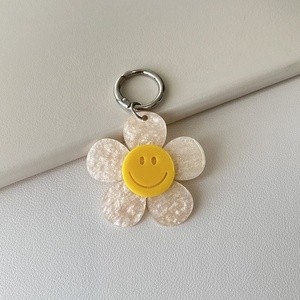 New Acrylic Cartoon Sunflower Coin Holder Keychain <b>Cute</b> for Flower Bag Charm Colorful Unique Design Pendant <b>Purse</b> Backpack - Product Image 4