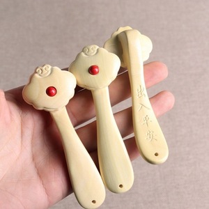 Colgante Ruyi de Madera de Boj, Aproximadamente 9.3*3.5cm, Estilo Chino, Regalo para Automóvil, Colgante de Madera de Lujo - Product Image 4