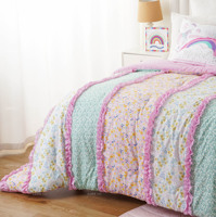 Parure de lit de luxe 7 pièces 100% coton style européen et américain, 600 fils, lavée, douce, respirante, chaude, confortable et infroissable