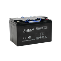 Batterie AGM 12V 75Ah à décharge profonde, sans entretien, pour transpalette électrique, gerbeur, autolaveuse 259x170x160mm