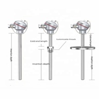 Termokopel Tahan Aus Tipe K WRRN2-433N Dengan Flensa Bahan SS-310 Dengan Thermowell