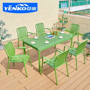 Table et chaise <span class=keywords><strong>de</strong></span> restaurant en aluminium pour café Ensemble <span class=keywords><strong>de</strong></span> salle à manger Mobilier <span class=keywords><strong>de</strong></span> patio extérieur Ensemble <span class=keywords><strong>de</strong></span> <span class=keywords><strong>jardin</strong></span> pour <span class=keywords><strong>terrasse</strong></span> Mobilier <span class=keywords><strong>de</strong></span> <span class=keywords><strong>petit</strong></span> balcon - Product Image 4