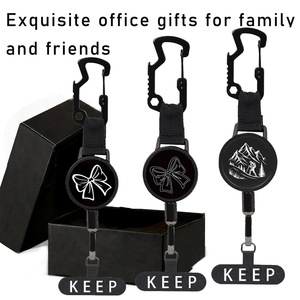 New cross-border multi-functional bottle opener keychain mobile phone anti-loss buckle badge scroll steel wire rope <b>bow</b> - Product Image 4