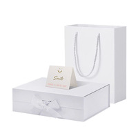 Boîte en papier rigide pliable noire de luxe avec fermeture magnétique pour cadeau de demoiselle d'honneur, emballage pour sac à main, vêtement