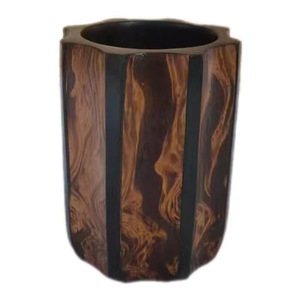 Thai Solid Wood <b>Pen</b> Holder Vintage Style Round Desktop Storage <b>Box</b> Home Office Supplies Gift Ornament - Product Image 1