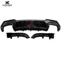 Diffuseur arrière en fibre de carbone avec éclairage LED pour BMW Série 4 G22 G23 Coupé 2021+ G22 Style KB Diffuseurs de pare-chocs arrière