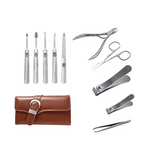Kit de manucure professionnel en acier inoxydable 5 en 1 - Coupe-ongles et pousse-cuticules - Léger et réutilisable pour adultes - Product Image 1