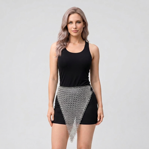 Silver Plated Stainless Steel Chainmail Armor Irregular Shape Fashion Women's Bodywear - Product Image 1