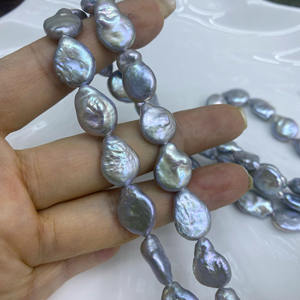 Perles en forme baroque blanches, perles d'eau douce naturelles, gouttelettes, matériaux de fabrication de bijoux faits à la main, accessoires, perles grises en vrac - Product Image 3