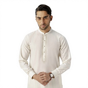 Salwar Kameez pakistanais pour hommes, vêtements confortables à porter, tenue traditionnelle musulmane, coupe régulière pour tous les jours, Eid et prière du vendredi - Product Image 1