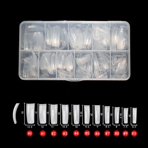 550 pièces Style français acrylique pointe artificielle <span class=keywords><strong>manucure</strong></span> <span class=keywords><strong>clair</strong></span>/blanc demi-couverture faux acrylique ongles conseils avec boîte pour ongles conseils Art - Product Image 3