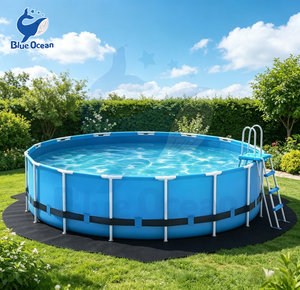 Alfombrilla Redonda para <span class=keywords><strong>Piscina</strong></span> <span class=keywords><strong>de</strong></span> 18 Pies, <span class=keywords><strong>de</strong></span> Poliéster, Engrosada y Resistente al Desgaste, Transpirable, Resistente al Moho, para Piscinas Elevadas - Product Image 2